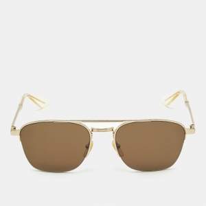 Gucci Brown/Gold Tone GG0985S Aviator Sunglasses