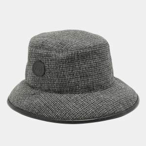 Gucci Black/Grey Wool Logo Patch Bucket Hat XL