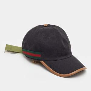 مملوكة مسبقًا Gucci Black GG Canvas Web Baseball Cap XL