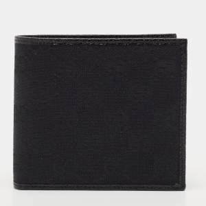 Gucci Black GG Canvas and Leather Bifold Wallet