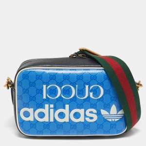  Gucci x Adidas Tricolor GG Supreme Canvas Camera Crossbody Bag