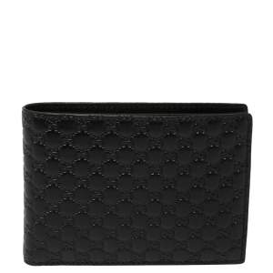 Gucci Black Microguccissima Leather Bifold Compact Wallet