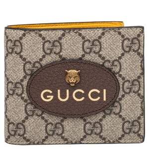 Gucci Neo Vintage Beige/Brown GG Supreme And Leather Wallet