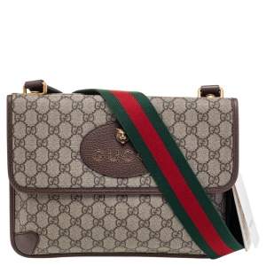 Gucci Beige/Brown GG Supreme Canvas And Leather Neo Vintage Messenger Bag