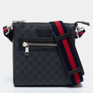 Gucci Black/Grey GG Supreme Messenger Bag