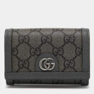 Gucci Grey GG Supreme Canvas and Leather Ophidia Business Card Holder