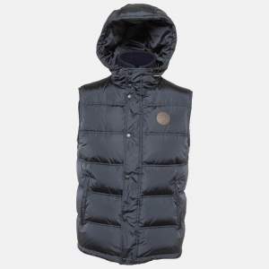 Gucci  Navy Blue Synthetic Sleeveless Quilted Down Jacket M