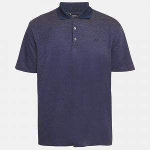 Gucci Blue Cotton Pique Slim Polo T-Shirt XXL