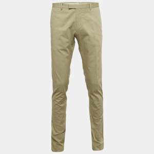 Gucci Beige Textured Cotton Regular Fit Trousers L