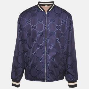 Gucci Blue/Beige Jumbo GG Canvas Reversible Jacket XXL
