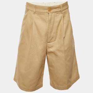 مملوكة مسبقًا شورت  غوتشي قماش الكانفاس القطني الكاكي مطرز مقاس وسط 34 بوصة