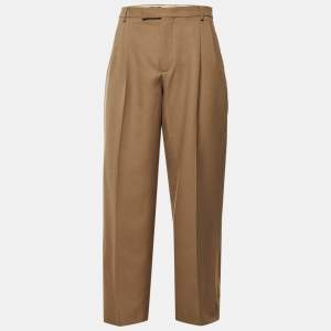 مملوكة مسبقًا Gucci Beige Gabardine Wide Leg Pants M/Waist 33"