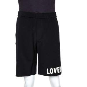 Gucci Black Loved Embroidered Wool Shorts M