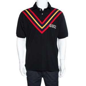Gucci Black Cotton Pittsburgh Pirates Oversized Polo T-Shirt M