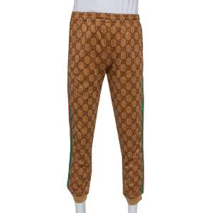Gucci Brown Jersey Side Strip Detail Technical Joggers XS