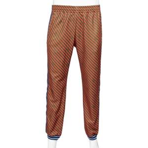 Gucci Red & Green Diagonal Striped Technical Jersey Jogging Pants L