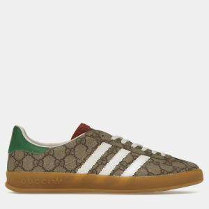 Gucci x Adidas Beige GG Monogram Gazelle Low Top Sneaker EU 42