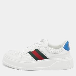 Gucci White Leather Web Chunky B Sneakers Size 42