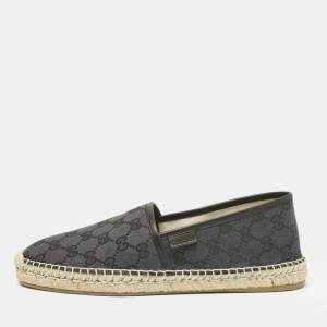 Gucci Black/Blue GG Canvas and Leather Espadrille Flats Size 42