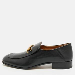 Gucci Black Leather Horsebit Foldable Loafers Size 43