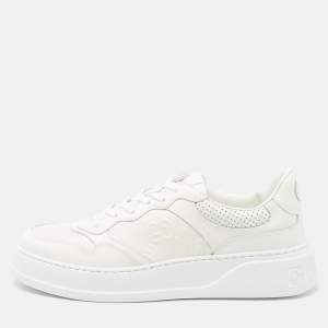 Gucci Off White Jumbo GG Leather Chunky B Sneakers Size 45
