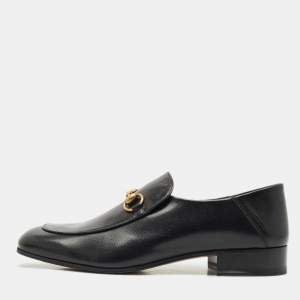 Gucci Black Leather Horsebit Foldable Loafers Size 42.5