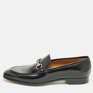 Pre Owned Gucci Horsebit Size 46 Black Leather Loafers
