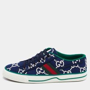 Gucci Blue Canvas Tennis 1977 Sneakers Size 43.5