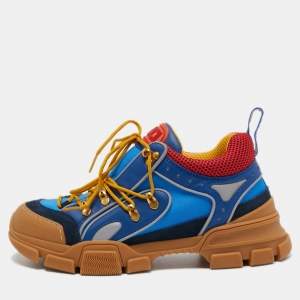 Gucci Multicolor Canvas and Leather Flashtrek Sneakers Size 42