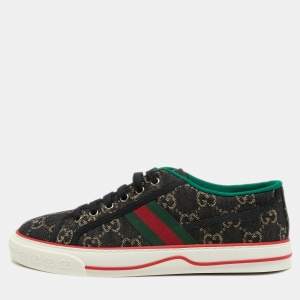 Pre Owned Gucci Navy Blue Demin Tennis 1977 Sneakers Size 41