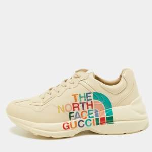 Gucci x The North Face Cream Leather Rhyton Sneakers Size 43