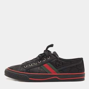 Gucci Black Canvas Tennis 1977 Low Top Sneakers Size 43