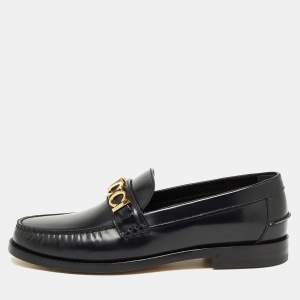 Pre Owned Gucci Black Leather Cara Loafers Size 43.5