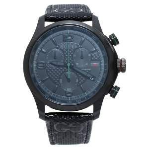 Gucci Black PVD Stainless Steel G-Timeless YA126244 Men's Wristwatch 44 mm