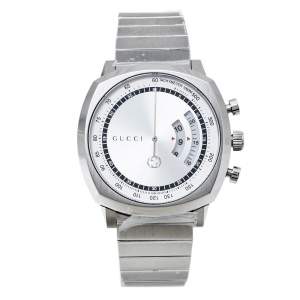 Gucci Silver Stainless Steel Grip YA157302 Men's Wristwatch 40 mm