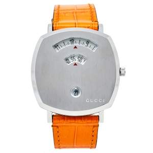 Gucci Stainless Steel Leather Grip 157.3 Unisex Wristwatch 38 mm