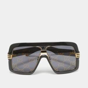 Pre Owned Gucci Black/Gold GG0900S Seasonal Icon Shield Sunglasses