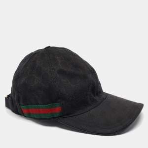 Gucci Black Original GG Canvas With Web Baseball Cap S
