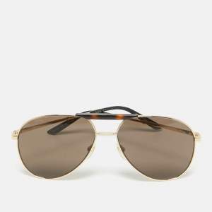 Gucci Brown GG0242S Aviator Sunglasses