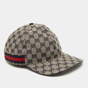 Pre Owned Gucci Blue Original GG Canvas Baseball Cap XXL