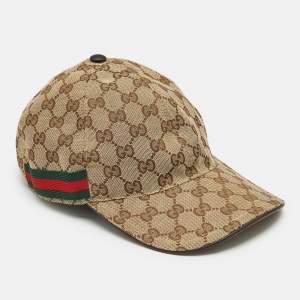 Gucci Beige Original GG Canvas Web Detail Baseball Cap S