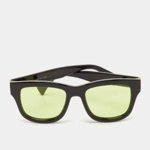 Pre Owned Gucci Black/Yellow GG1135S Frame Square Sunglasses