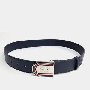Pre Owned Gucci Leather Navy belt (838647)