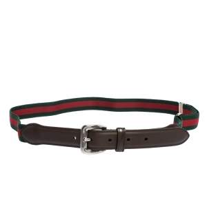 Gucci Tricolor Fabric and Leather Web Belt 100CM