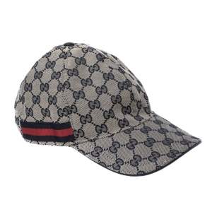 Pre Owned Gucci Bicolor GG Canvas Web Stripe Baseball Cap S