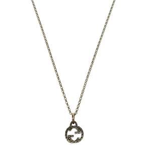 Gucci Sterling Silver Interlocking G Pendant Necklace