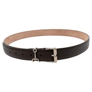 Gucci Brown Leather Buckle Belt 105CM