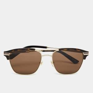 Pre Owned Gucci Dark Havana/ Brown Gradient GG0241S Wayfarer Sunglasses