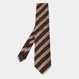 Gucci Vintage Brown Striped Silk Tie