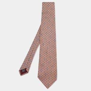 Gucci Burgundy Abstract Print Silk Tie